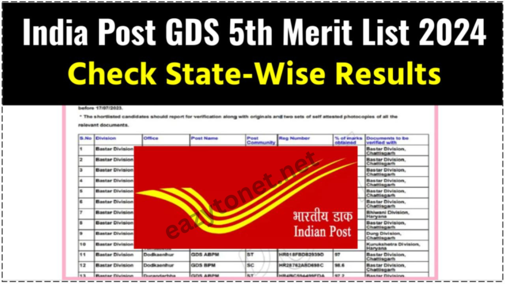 India Post GDS Merit List 2025: Indian Post Office GDS 5th Merit List (Released)