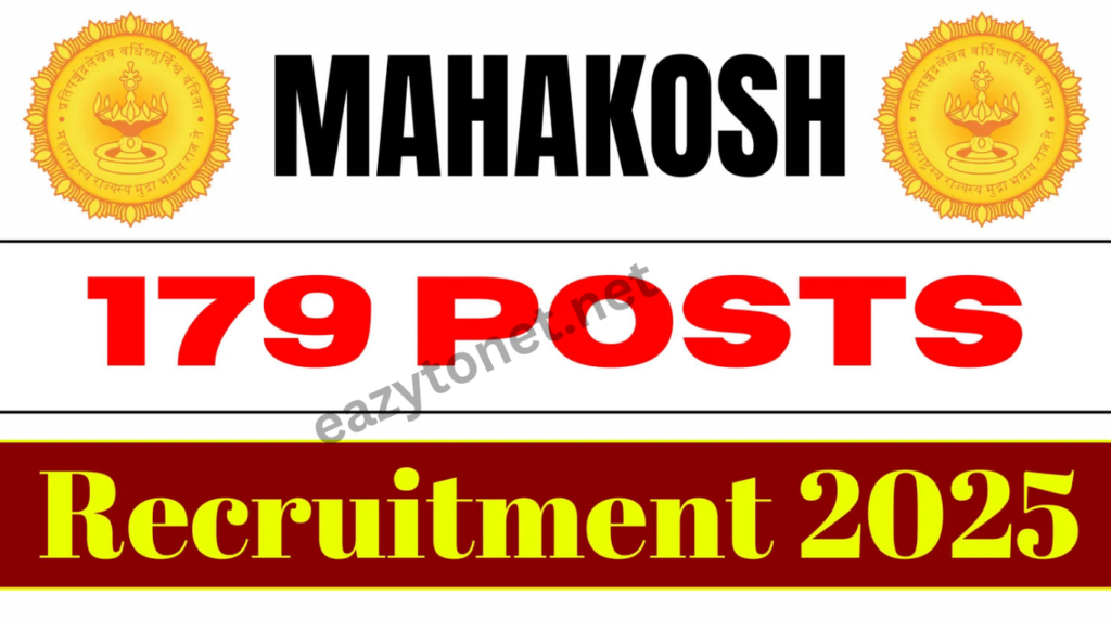 MAHAKOSH Recruitment 2025: Apply Online For 179 Vacancy